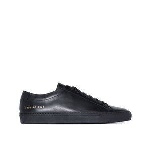 EUC WOMAN By COMMON PROJECTS ACHILLES ORIGINAL LOW Black Leather 37 EU